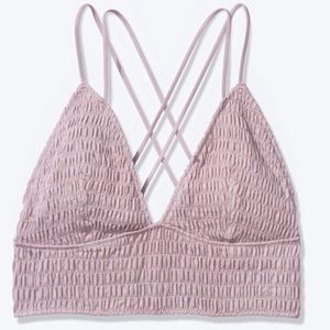 Victoria's Secret PINK Lilac Smocked Bra Top